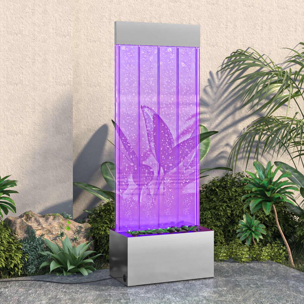 Water Column with RGB LEDs Stainless Steel and Acrylic 110 cm