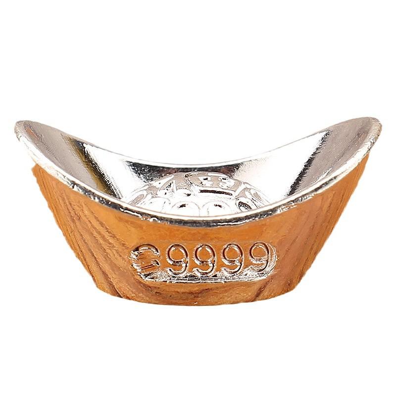 Silver Fu Character Ingot Ornament - Ideal Gift for Birthdays, Sales Meetings, Investments, and Scenic Spots.