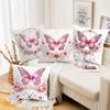 2D flat printing Pink Butterfly Decorative Cushions Floral Pattern Polyester pillowcase, sofa decorative cushion cov