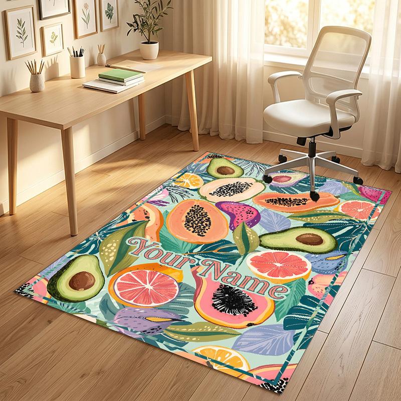 Frogs Theme Soft Crystal Velvet Rug Custom Name & Text Print Non Slip Floor Rug for Bedroom Living Room