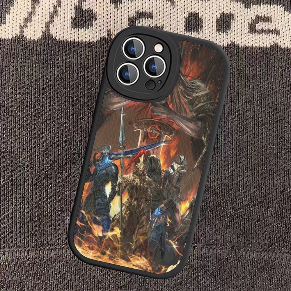 Чехол для телефона Game D-Dark S-Souls для iPhone 16 15 14 13 12 11 Pro Max Plus Кожаный ударопрочный чехол