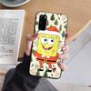 AS18 Spongebob Cartoon Black Case for Samsung Note 20 Lite S24 Ultra S23 S22 A05 A06 A11 A71 A15 A16 A13 A24 A25 A33 A52 A53 M55 M35 Sofe Cover