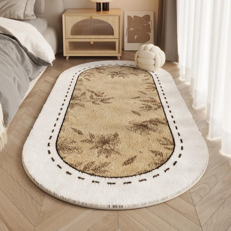 Плюшевый овальный ковер для девочек, кровать для спальни, нескользящий пушистый милый большой ковер для гостиной, диван, пушистый моющийся коврик для напольного покрытия
