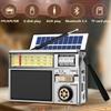 Outdoor Emergency Solar Charging Radio Portable Bluetooth Stereo Wireless Speaker Supports TF Card USB Charging MP3 Music Player