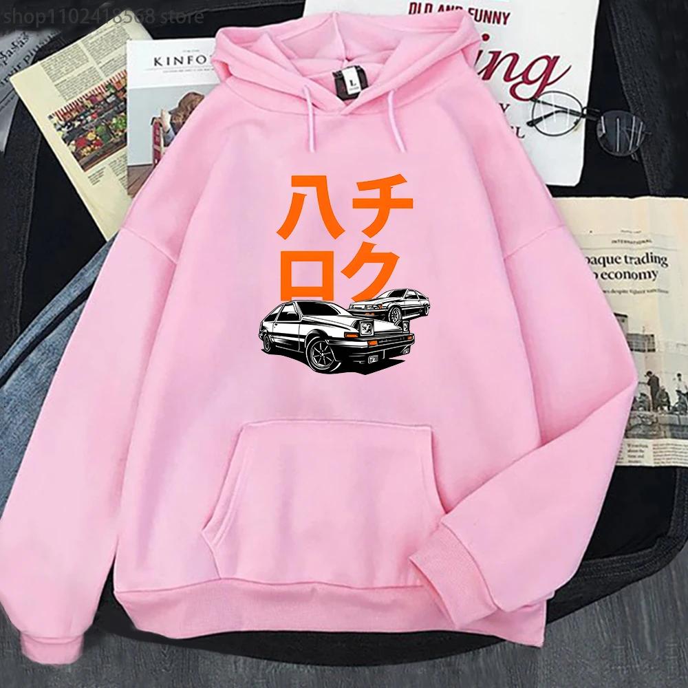 Car Hoodie Men Guy Anime Initial D Jdm Printed Sweatshirt Graffiti High Quality Large O-Neck Unisexwinter Automotive Hoody