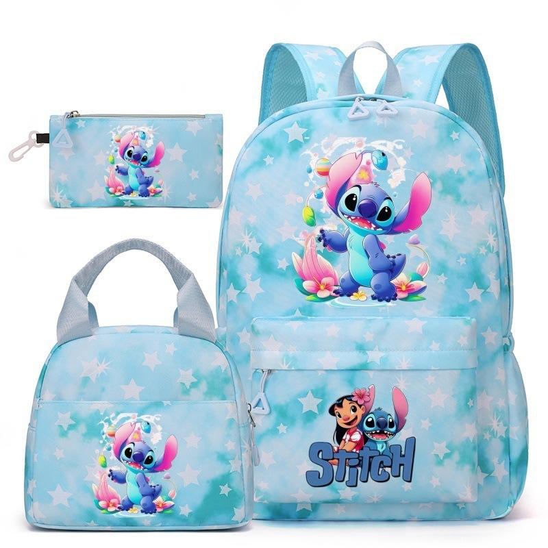Stitch Kids Backpack Cartoon Student School Bag Lightweight Ergonomic Lunch Bag Pencil Case Toddler Boys Girls