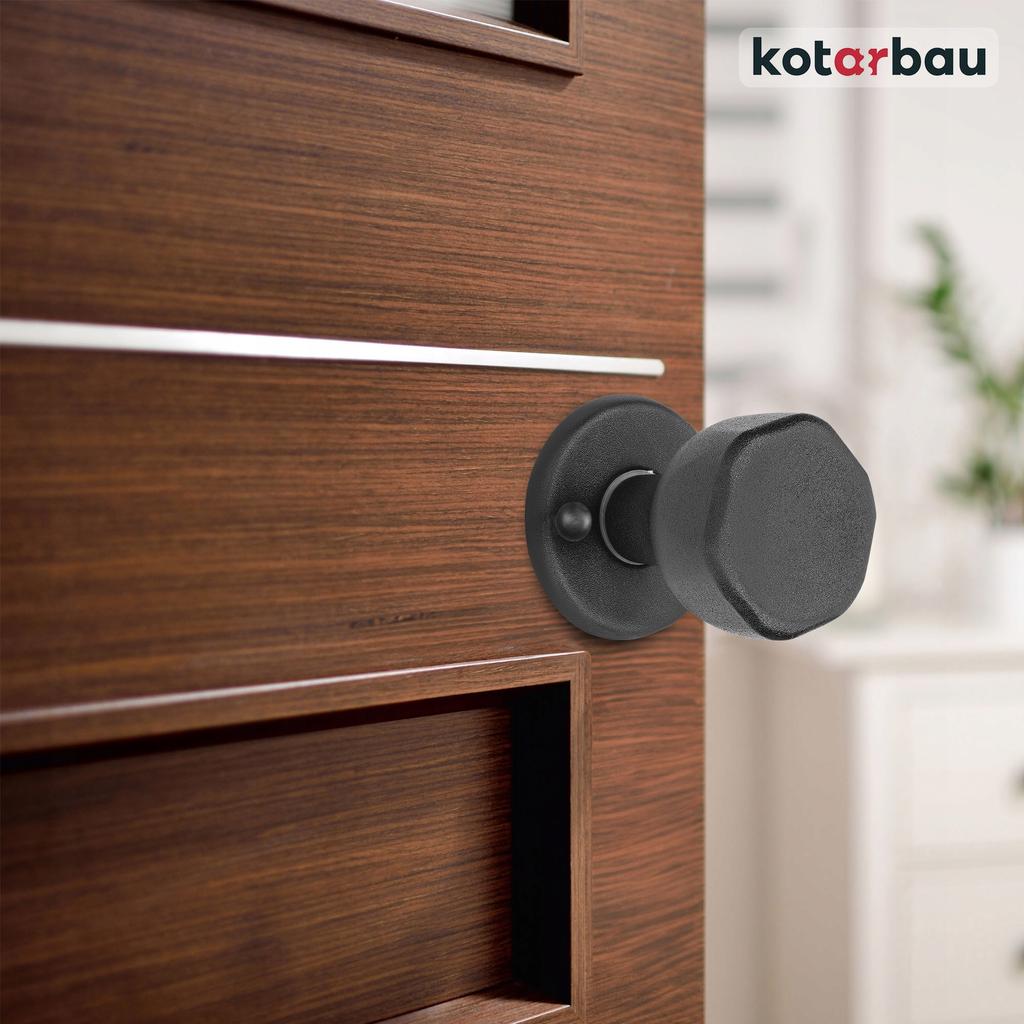 Aluminum door knob, rotary, BLACK