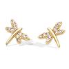 [N6912] - Позолоченные серьги «Стрекозы» белое золото - 12х8 мм