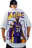 The Doors Men's Short Sleeve Lakers Kobe Bryant Basketball T-Shirt, Plus Size, Unisex, White, Summer Clothing, 5S-D18-WH2XL