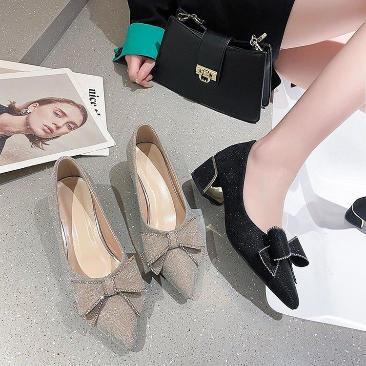 Thick Heel Heightened Single Shoes Women's French Temperament Versatile with Skirt Internet Celebrity Single Shoes 2025 Summer and Autumn New Sha