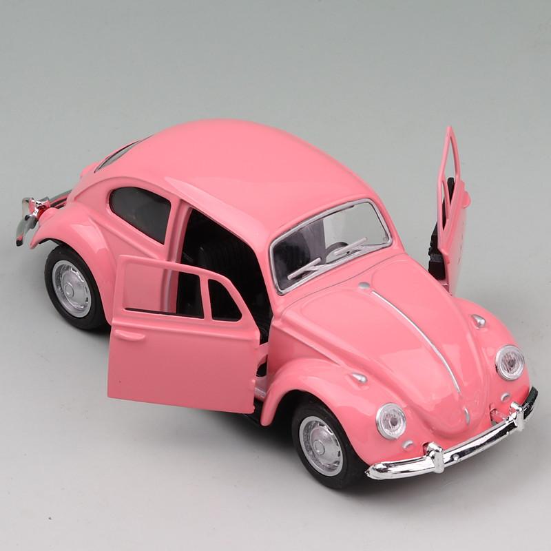 Классический 1967 Volkswagen VW Classic Beetle Bug, винтажный масштаб 1/36, литой под давлением металл, модель автомобиля с откидной спинкой, игрушка для подарка/детей