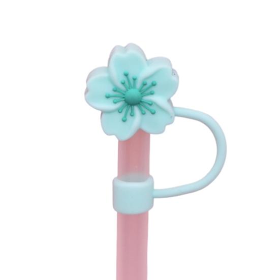 Силиконовая соломенная крышка с цветком диаметром 10 мм, милый соломенный топпер, пыленепроницаемые чехлы для соломинок, многоразовые насадки на соломинки, крышки, подарок для декора вечеринки