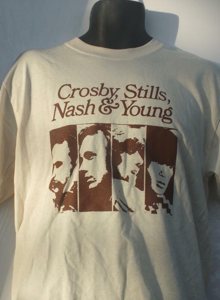 Футболка для фанатов с коротким рукавом, белая, участники группы Crosby Stills Nash Young, HD838, унисекс