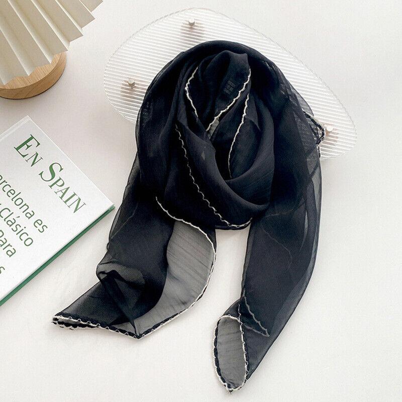 Women Ladies Square Chiffon Neck Head Scarf Scarves Wrap Soft Stole Shawl *