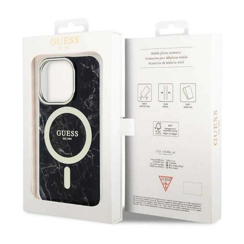 Guess Marble Magsafe - Etui Iphone 14 Pro (Czarny)
