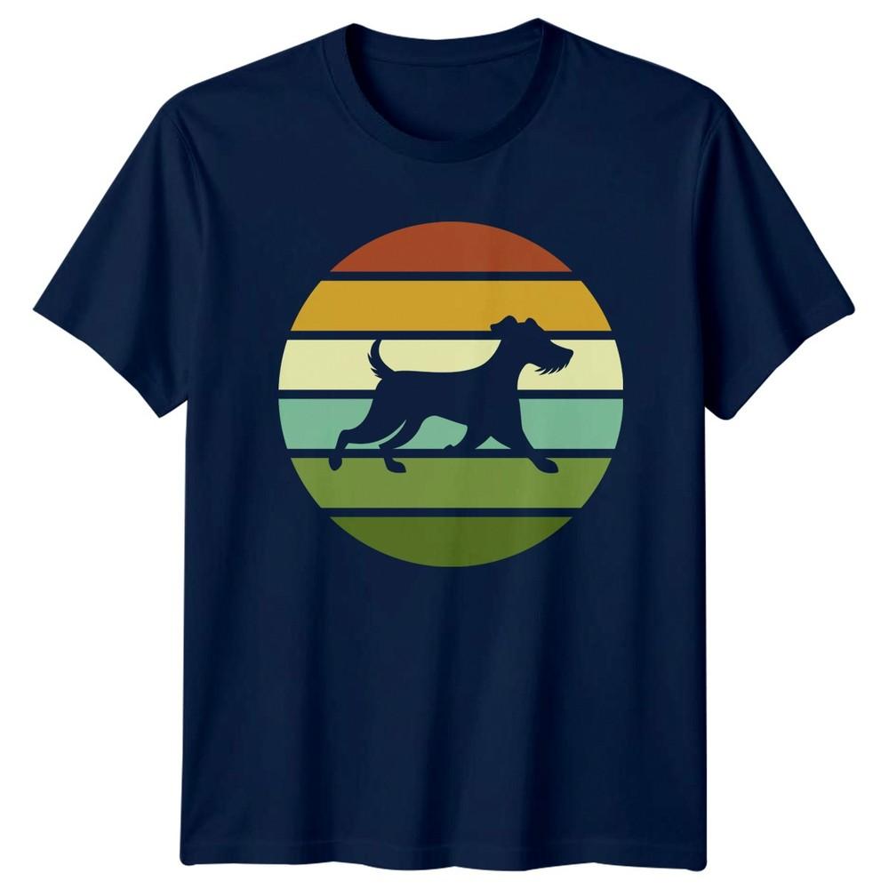 Retro Vintage Sunset Schnauzer Dog TShirt Terrier Breed Dog Owner