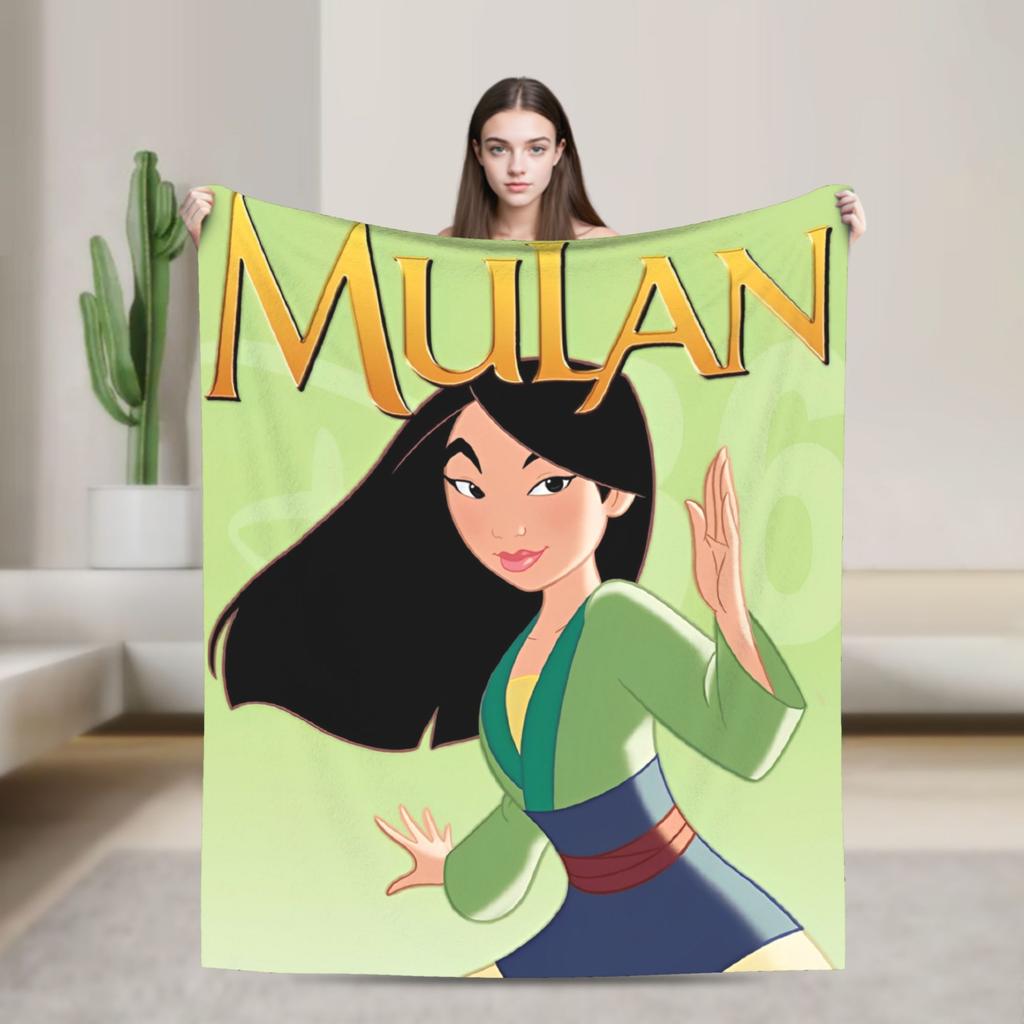 Mulan Cartoon Blankets Airplane Travel Flannel Throw Blanket For Outdoor Soft Warm Custom Quality Bedspread Birthday Gift