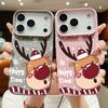 Милый чехол для телефона с лазерной печатью рождественского лося для iPhone Air 17 16 15 14 13 12 Pro Max 16 15 Plus 13 17 Pro 11 Ударопрочная жесткая накладка