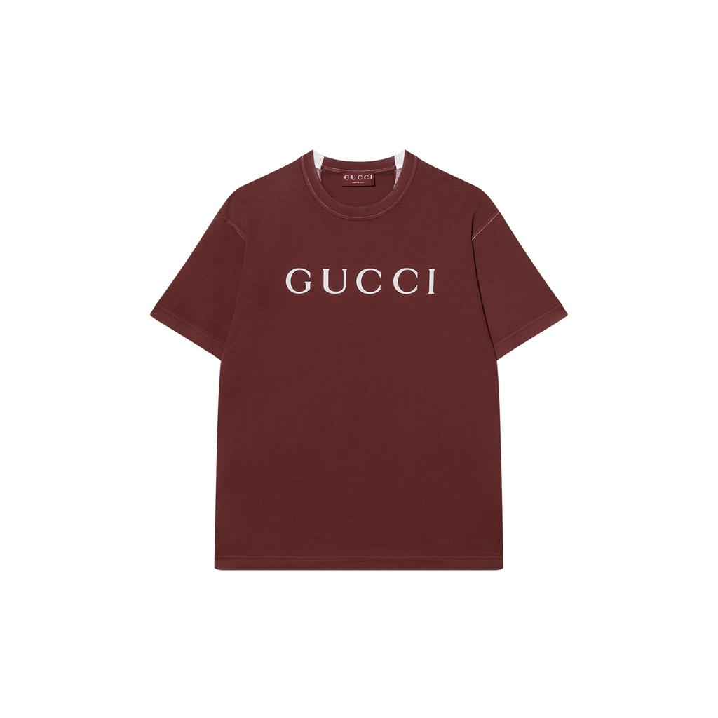 GUCCI Logo Printed Jersey T Shirt 796395-XJG26-6207