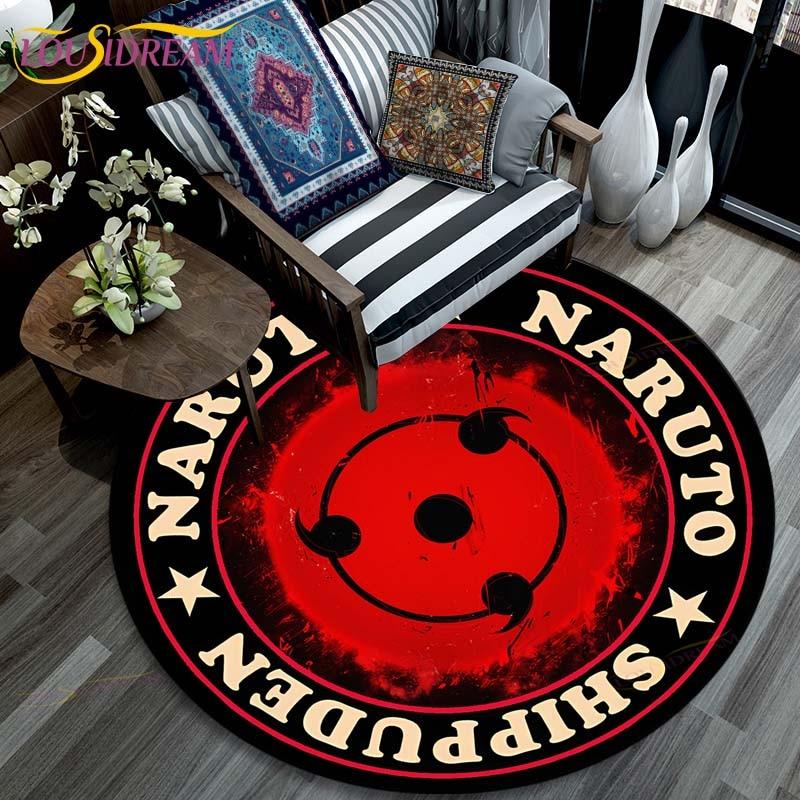 Ковер для гостиной, детские круглые коврики с рисунком Наруто с 3D рисунком для журнального столика, домашний детский напольный ковер, противоскользящий