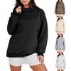 Women Plus Size Sweatshirt Long Sleeve Crew Neck Solid Color Pullover Top Loose Blouses Tops