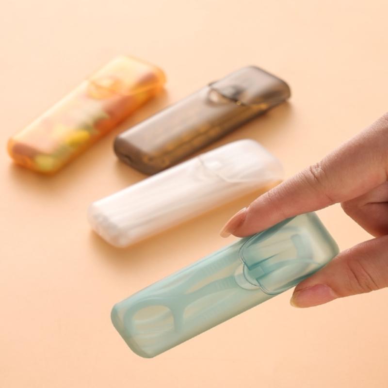 Mini Storage Box Travel Portable Transparent Toothpick Cotton Swab Box For Outdoor Travel Kitchen Restaurant Supplies