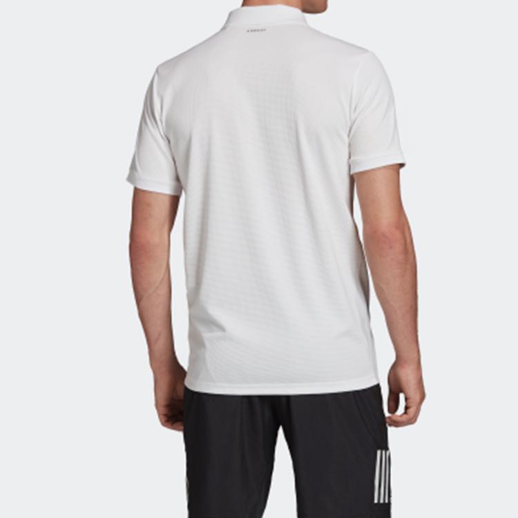 adidas Мужские рубашки-поло Белый воротник-поло Умеренный прямой крой FK0744