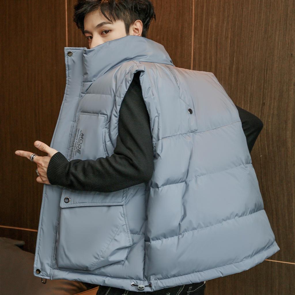 Men's Winter Warm Stand Collar Down Vest Jacket Coat Large Size Thicken Puffer Waistcoat