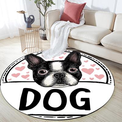 Круглый коврик с рисунком бостонского терьера, Ковер для гостиной, спальни, дивана, декора игровой комнаты, Нескользящий напольный коврик, Праздничные подарки и подарки на день рождения