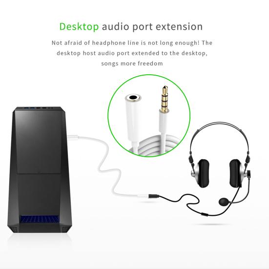 Удлинительный кабель для наушников Передача сигнала Штекер Стерео Аудио Воспроизведение 3,5 мм Штекер на Гнездо