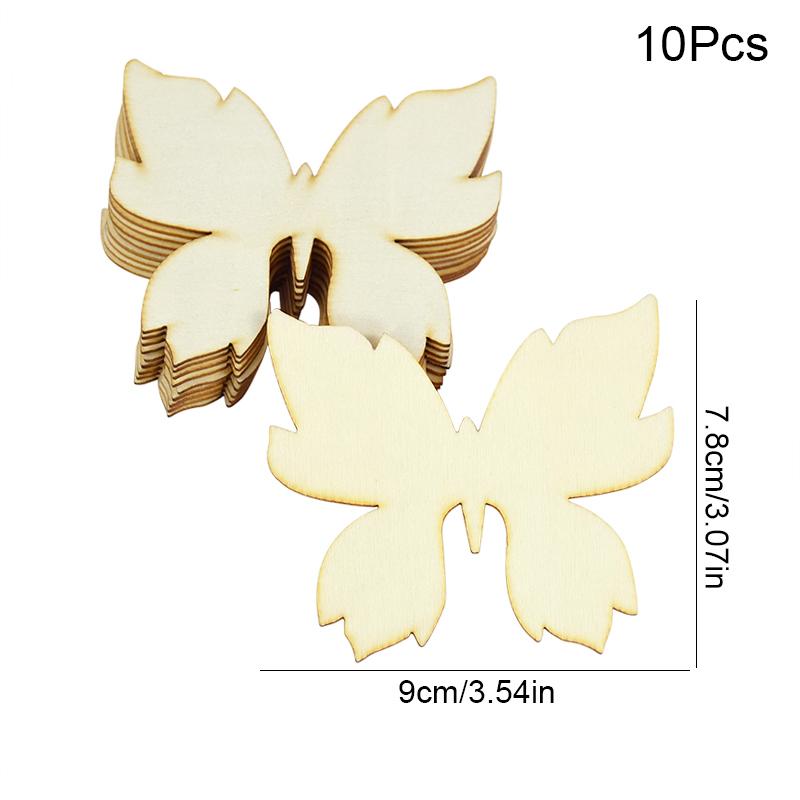10pcs Wooden Butterfly Blank Wood Slices Kids Painting Crafts Wedding Easter Home Decorations Butterfly Birthday Party DIY Gift