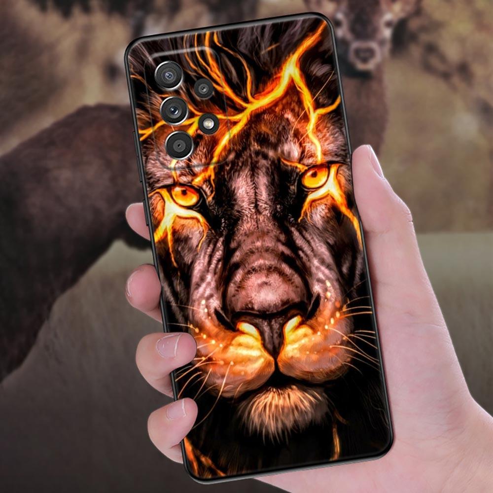 Чехол для телефона Волк Лев Кот для Samsung Galaxy A57 A56 A37 A55 A36 5G A26 A54 A52 A35 A34 A25 A17 A16 A15 A07 A06 Мягкий чехол
