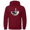 Astronauts Weeding On The Moon Creativity Design Simple Man Sweatshirt Fleece Hooded Autumn Hoodies Harajuku Unisex Clothes