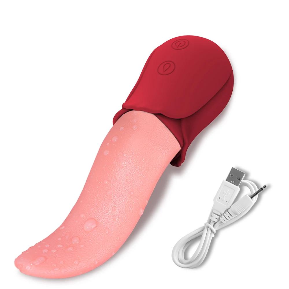 Realistic Women's Sex Toys Licking Tongue Vibrators Pleasure Mamel - Adult Toy for Female Sexual Wellbeing