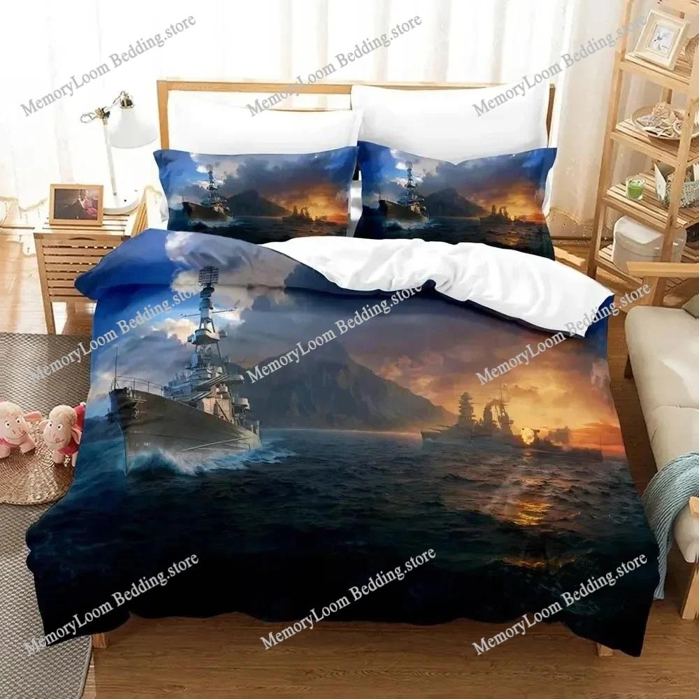 Новый комплект постельного белья World of Warships Односпальный Полуторный Двуспальный Queen King Размер Комплект для кровати Взрослый Детская Спальня Пододеяльник Комплекты 3D Печать Игра