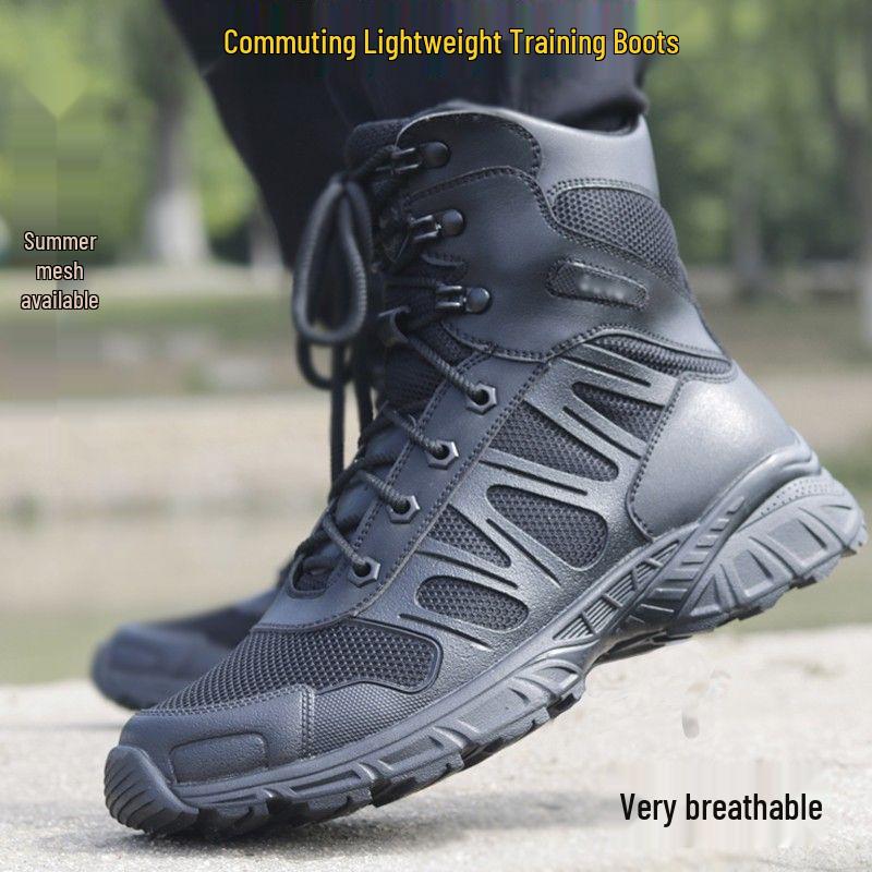 2024 Мужские десантные боевые ботинки: Амортизирующая, дышащая тактическая тренировочная обувь на лето
