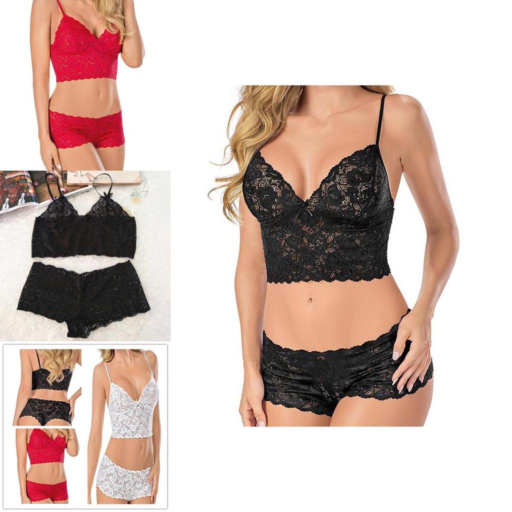 Erotic Lace Lingerie Set With Sheer Tulle And Adjustable Straps For Romantic Nightwear