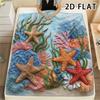 1Pc 2D FLAT Shorebird Shell Print Flannel Blanket,High quality Comfortable for All Seasons,Home Decor,Warmth and Comfort,Perfect for Christmas Gifts