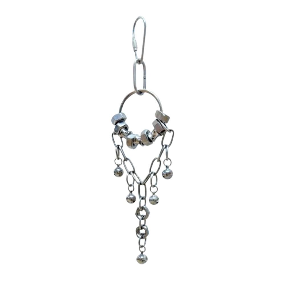 Wear-resistant Metal Bird Chain Bells Toys Bite Resistant Bird Cage Hanging Toy Small Medium Birds