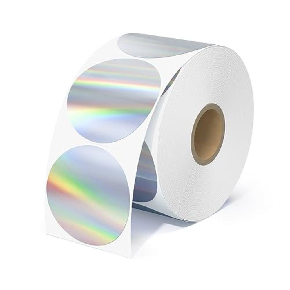 Glitter Holographic Silver Thermal Sticker Printable Thermal Printer Label Sticker  Name Tag