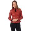 Womens Real Leather Biker Motorcycle Red Jacket Genuine Lambskin Slim Fit Jacket