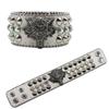 Американский браслет с заклепками из стразов, декоративный панк-готический браслет с головой волка, персонализированные украшения