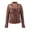 Женская мотоциклетная кожаная куртка из натуральной рыжей ягнячьей кожи, кафе-рейсер, байкерская верхняя одежда