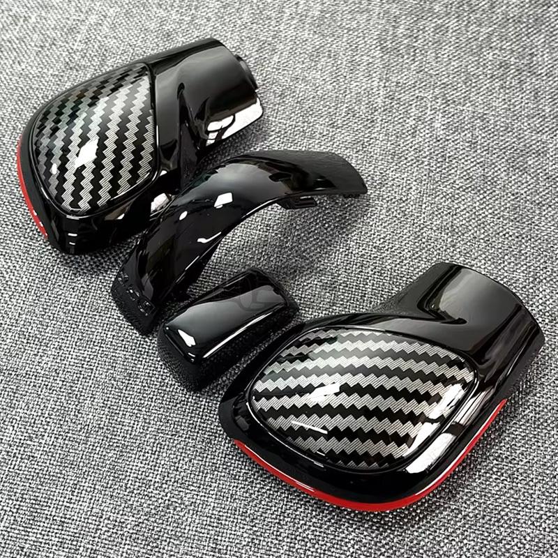 4PCS For VW Golf 6 7 R GTI Passat B7 B8 CC R20 Jetta MK6 GLI Chrome Matt With Leather Shift Knob Gear Side Cover DSG Emblem