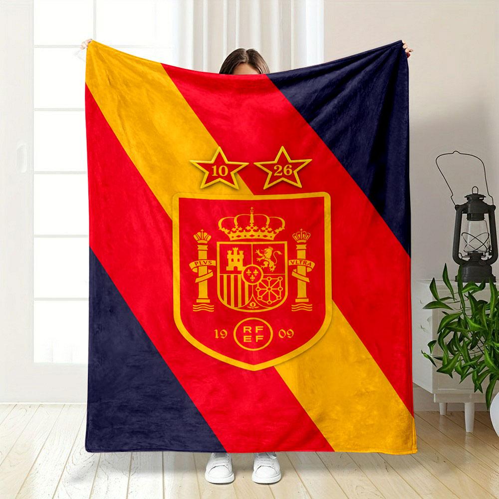Spanish Football Crest Design print blanket soft and cozy perfect for the living room bed sofa or a nap,gift