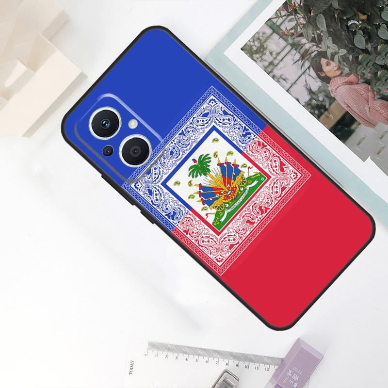 Vintage Haiti Haitian Flag Case For OPPO Reno 8 7 6 5 4 Lite 10 Pro 11F 4Z 5Z 8T OPPO Find X2 X3 X5 Lite X6 Pro Cover