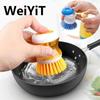 Kitchen Cleaning Bursh Dish Washing Tool  Pan Dish Bowl Palm Brush Liquid Soap Dispenser Magic Brush