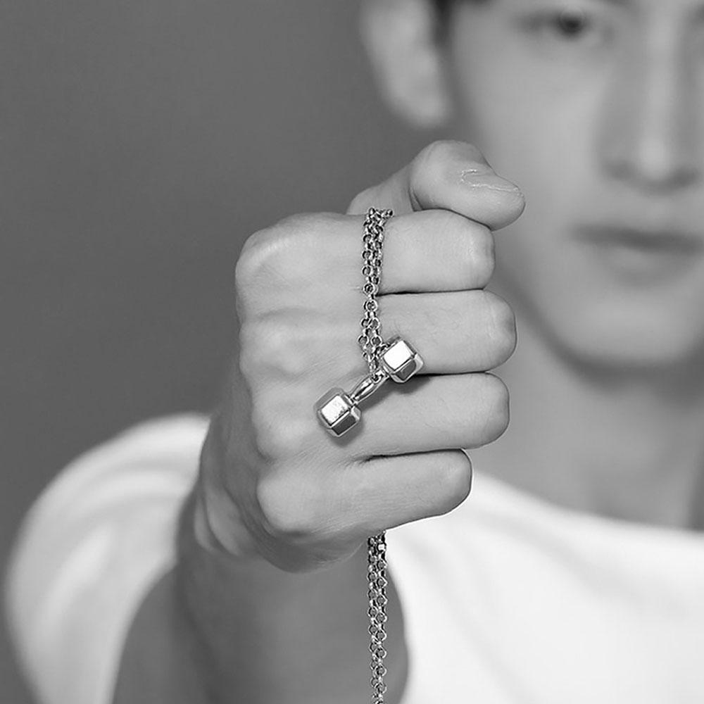 Creative Simple Girls For Women Unisex Long Chain Zinc Zinc Alloy Dumbbell Necklace Fashion Jewelry