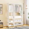 Garment Rack Floor Dustproof Hanging Clothes Hanger Shoe and Hat Integrated Clothes Drying Rack Storage Shelf Home Organizer