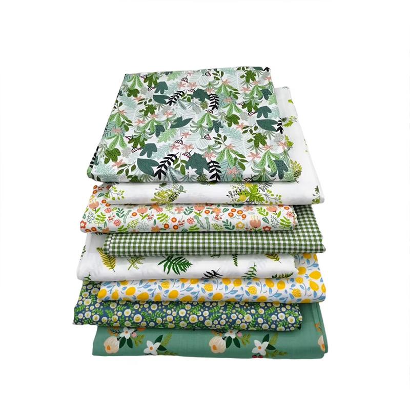 8 штук Хлопок 50*40см Материал ручной работы 25X20см Ткани для шитья и квилтинга DIY Зеленые ткани с принтом Ткань для рукоделия